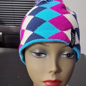 Noff Multi Colored Knit Hat With Pom   OSFM